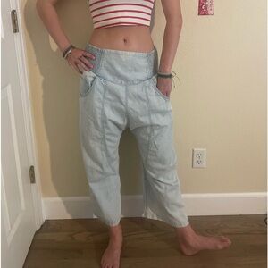 We the Free Lunan Crop Harem Jeans